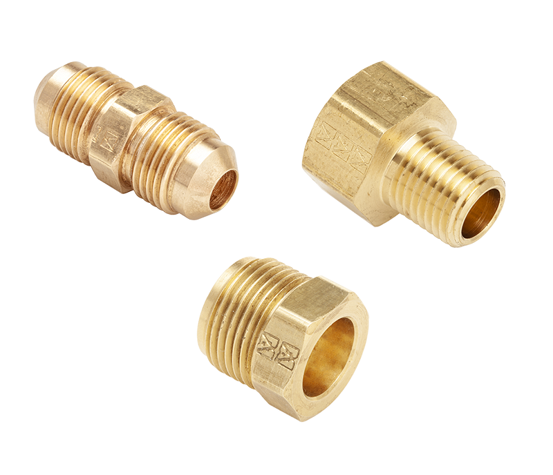 Brass Fittings CA360/377 BRASS FLARE, INVERTED FLARE FITTINGS  Appliance  Orifices & Bottle Gas Fittings Made in USA Brass Fittings